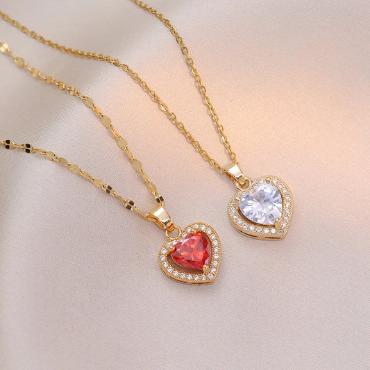 Collar Corazón 💝💎| Bañado en Oro + Caja premium Gratis 🌟